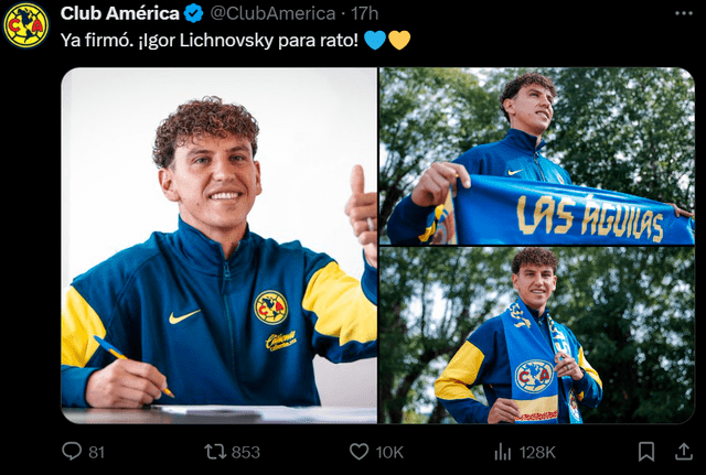  Igor Lichnovsky firmó un contrato de dos años más uno opcional. Foto: @ClubAmerica   