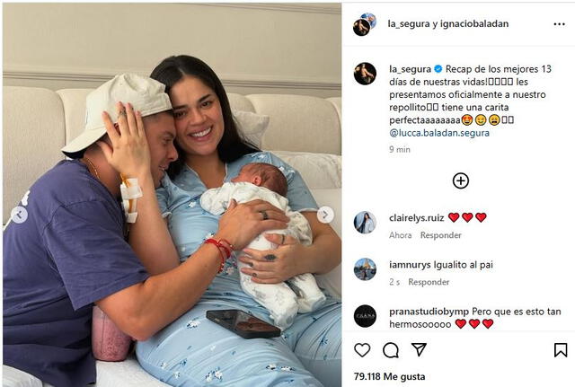 Ignacio Baladán, Natalia Segura y su pequeño Lucca. Foto: Instagram/la_segura Ignacio Baladán, Natalia Segura y su pequeño Lucca. Foto: Instagram/la_segura