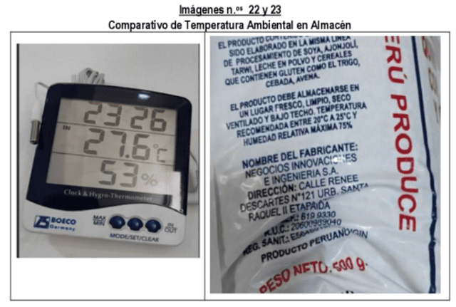 Temperaturas no adecuadas para el almacén de productos. Foto: Contraloría    Temperaturas no adecuadas para el almacén de productos. Foto: Contraloría