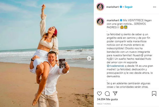 Mario Hart y Korina Rivadeneira  Foto: Instagram