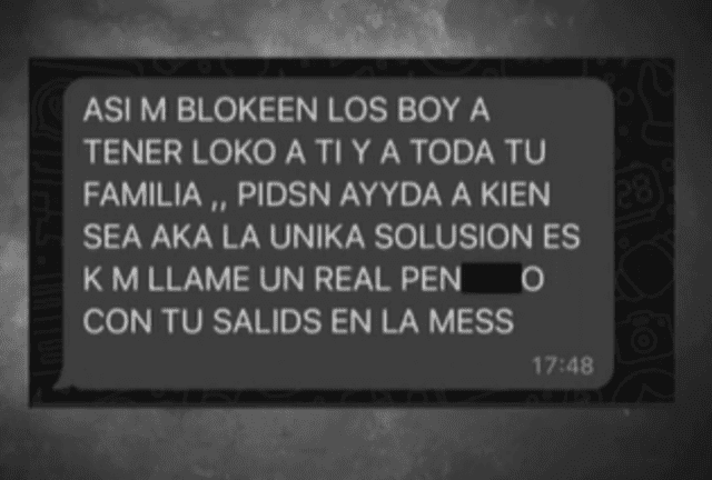 Mensajes de extorsión. Foto: América TV   