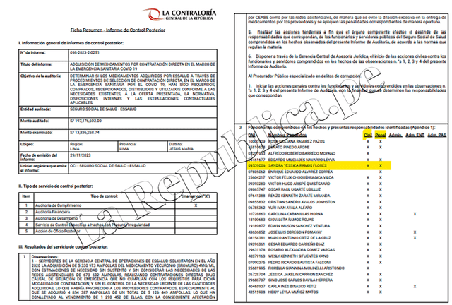 Informe de la Contraloría Informe de la Contraloría