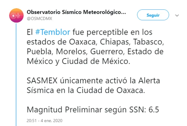 Sismo de 6 grados provoca afectaciones en varios lugares de México. (FOTO: Twitter)