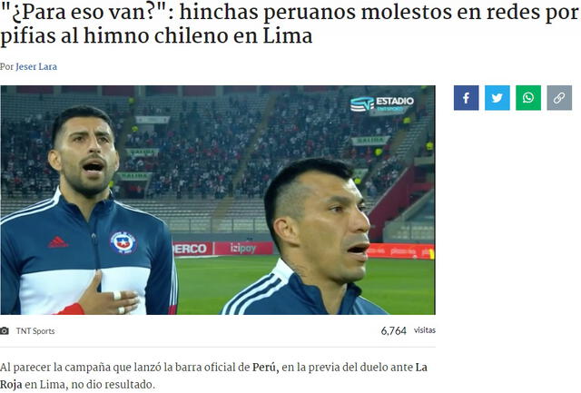 Así informó la prensa chilena sobre las pifias a su himno. Foto: captura de BioBio