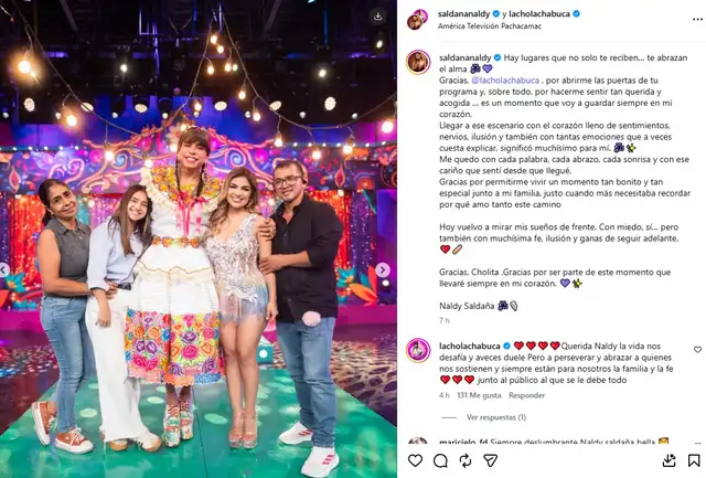 Naldy Saldaña agradece a la Chola Chabuca por la entrevista. Naldy Saldaña agradece a la Chola Chabuca por la entrevista.
