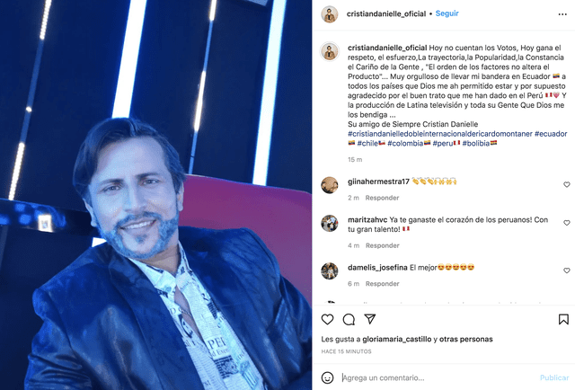 El 'Sandro' ecuatoriano es uno de los finalista de Yo soy: grandes batallas internacional. Foto: Cristian Danielle/Instagram