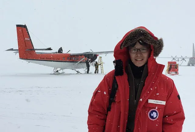 Yuzhen Yan, autor del estudio, en la Antártida durante el mes diciembre de 2015. Foto: Yuzhen Yan