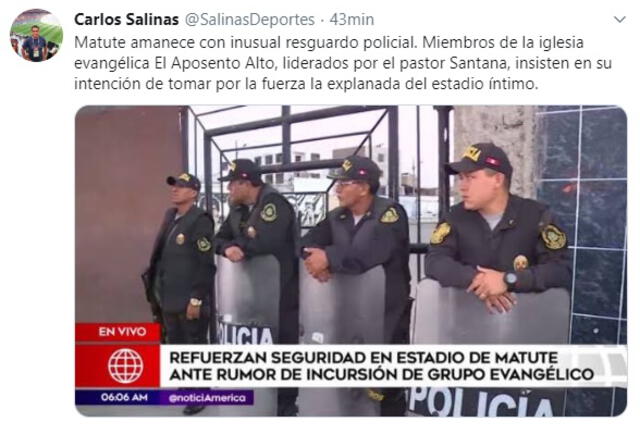 Alianza Lima: policía resguarda el estadio antes amenaza de invasión del Aposento Alto.