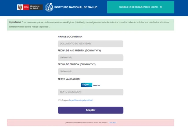 Conoce los resultados de tu prueba molecular. Foto: INS