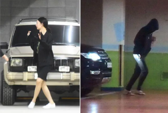 Dispatch reveló ex exclusiva las fotografías de Kim Woo Bin intentando pasar desapercibido mientras visitaba a  Shin Min Ah, en 2015.