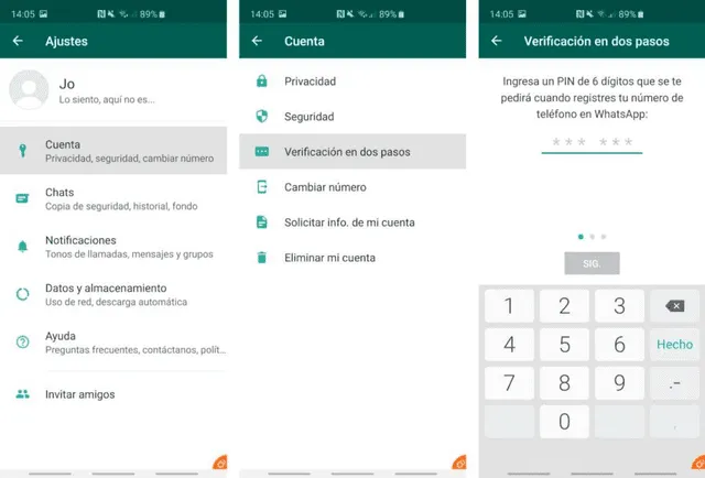 Así activas la Verificación en dos pasos de WhatsApp. Foto: Xataka Así activas la Verificación en dos pasos de WhatsApp. Foto: Xataka