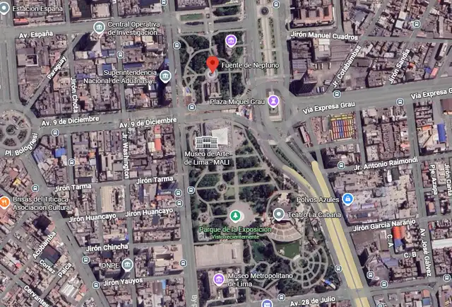 Ubicación de la denominada Fuente de Neptuno. Fuente: Google Maps