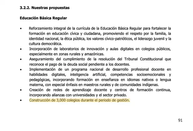 Keiko Fujimori reduce de 3 mil a 2 mil los colegios prometidos durante la campaña. Foto: captura de pantalla  
