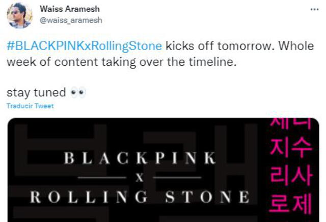 BLACKPINK X Rolling Stone: detalles del proyecto editorial. Foto: Twitter