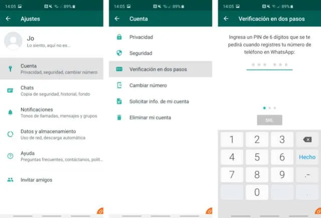  Así se activa la verificación en dos pasos de WhatsApp. Foto: El País 