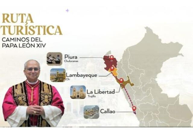  Regiones que recorrerá el Camino del Papa León XIV. Foto: Andina.   