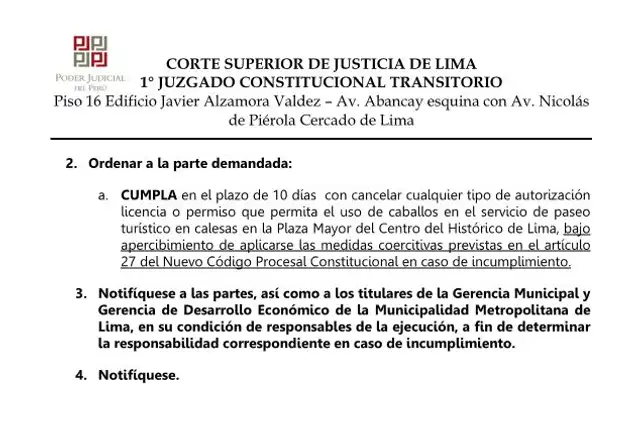 Resolución judicial notificada el 30 de enero. Foto: Poder Judicial   