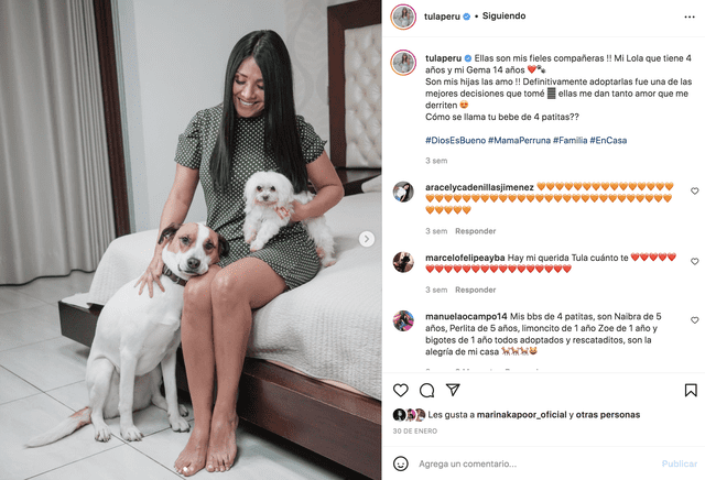 Tula Rodríguez está enamorada de sus perritas Lola y Gema