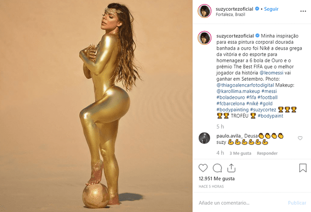 Suzy Cortez se rinde ante su amor platónico Lionel Messi con impactante topless