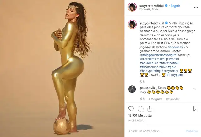 Suzy Cortez se rinde ante su amor platónico Lionel Messi con impactante topless