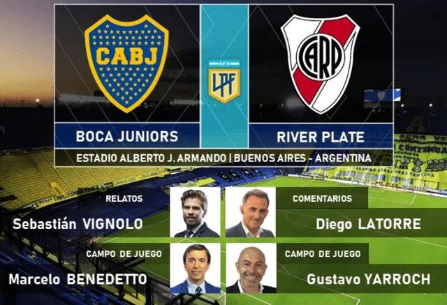Encargados de la transmisión del Boca Juniors vs. River Plate por Fox Sports Premium. Foto: Puntaje Ideal