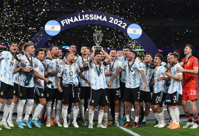  Argentina ganó la Finalissima 2022, tras vencer por 3-0 a Italia. Foto: UEFA.   