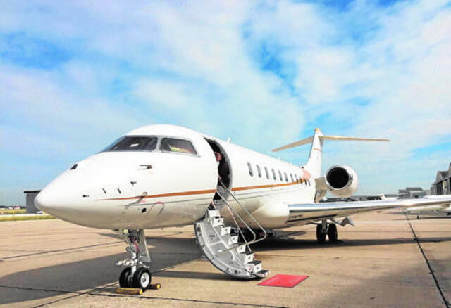 El avión Global 6500 en el que el monarca español por 40 años abandonó su país a inicios de agosto. (Foto: ABC.es)
