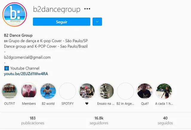 B2 dance group en Instagram. Foto: captura Instagram
