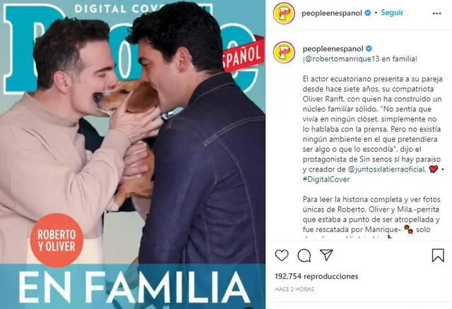People en Español entrevistó a Roberto Manrique y a su pareja Oliver Ranft. Foto: People en Español/ Instagram