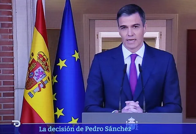  El mensaje de Pedro Sánchez fue transmitido en canal nacional de España. Foto: AFP<br>    