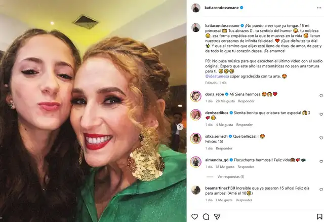 Mensaje de Katia Condos. Foto: Instagram   