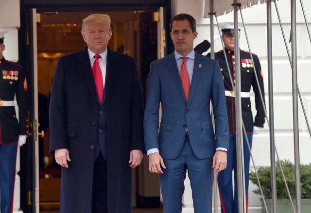 Donald Trump y Juan Guaidó. Foto: AFP.