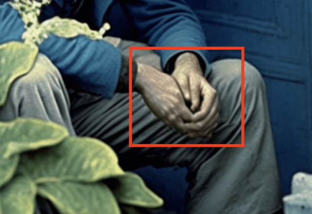 La mano izquierda de Van Gogh, hecha con inteligencia artificial, cuenta con seis dedos. Foto: captura de internet   