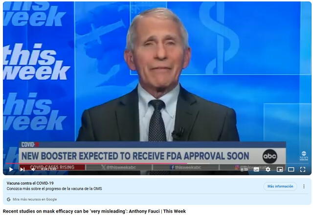  Entrevista original a Anthony Fauci. Foto: captura en YouTube / ABC News.&nbsp;<br><br>    