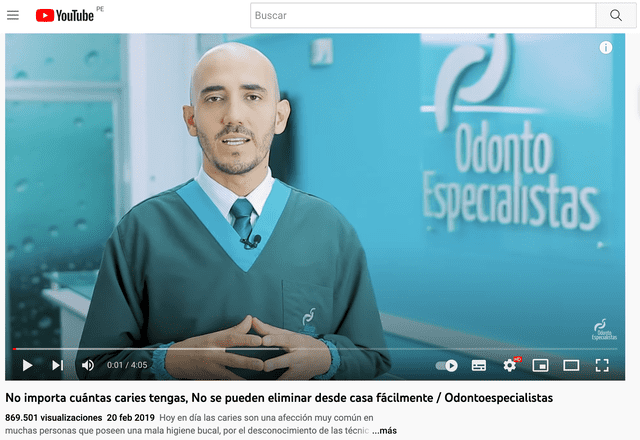 Video publicado en YouTube en el año 2019 sobre caries dentales. Foto: captura LR/YouTube. Video publicado en YouTube en el año 2019 sobre caries dentales. Foto: captura LR/YouTube.