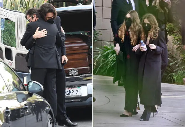 John Stamos, John Mayer y las gemelas Olsen también asistieron al funeral del actor de Tres por tres. Foto: MEGA/Backgrid