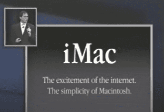 "La emoción de internet. La simplicidad de Macintosh", señaló Steve Jobs. Foto: captura "La emoción de internet. La simplicidad de Macintosh", señaló Steve Jobs. Foto: captura