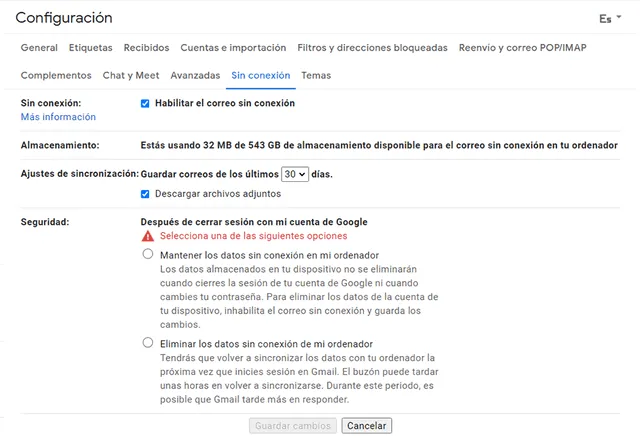 Cómo habilitar el modo sin conexión de Gmail. Foto: La República