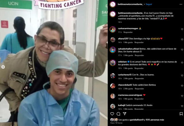  Bettina Oneto hizo un llamado a una cadena de oración por la salud de su hijo.   