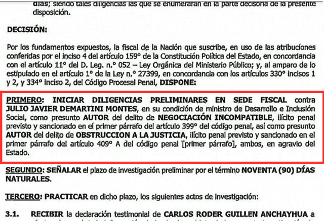  Fiscalía inició investigación preliminar contra Julio Demartini por 90 días. | Foto: Canal N.   