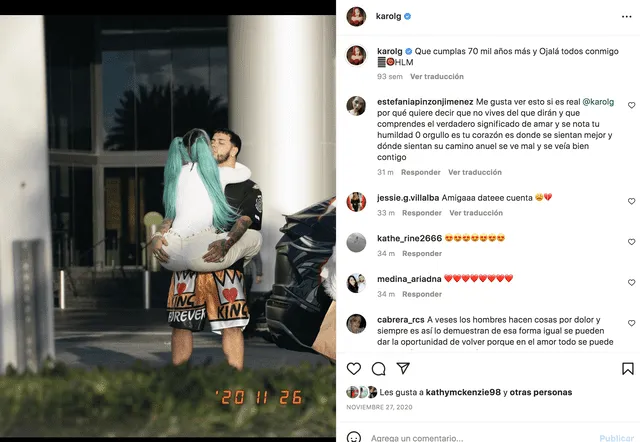 Karol G explica por qué mantendrá sus fotos con Anuel en Instagram