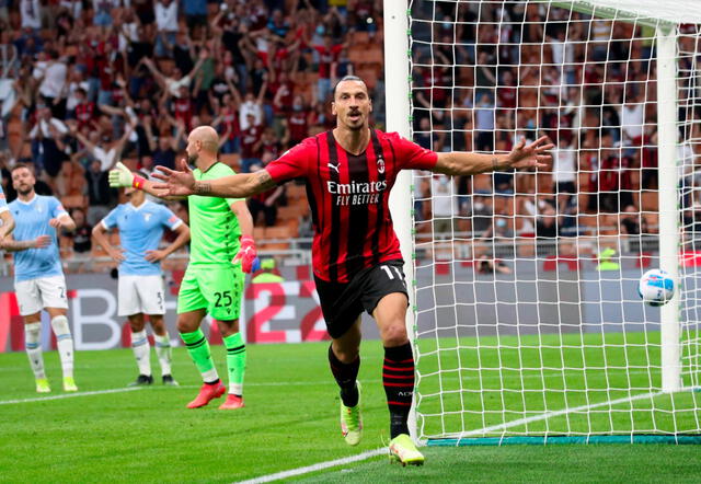 Ibrahimovic anotó su primer gol en la Serie A 2021-2022 ante la Lazio. Foto: EFE