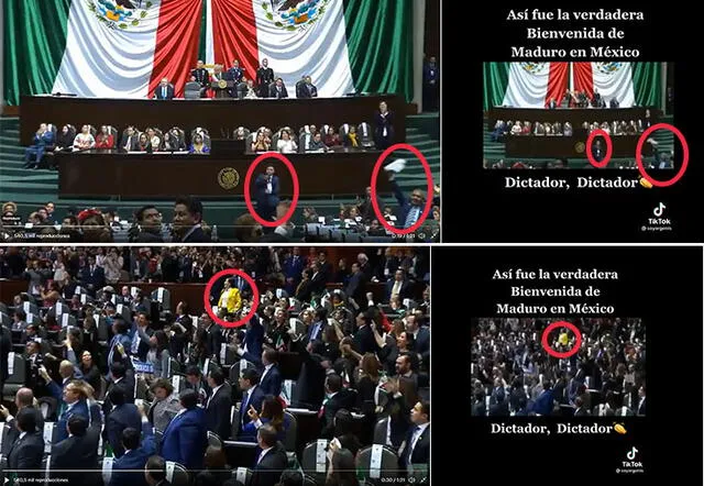 Al lado derecho está capturas del video del periodista y al lado izquierdo, el video expuesto en Facebook. Foto: composición Verificador LR.