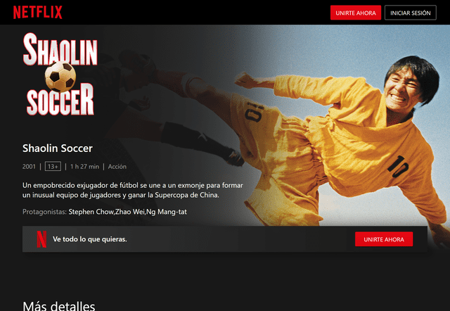  'Shaolin Soccer' en Netflix.   