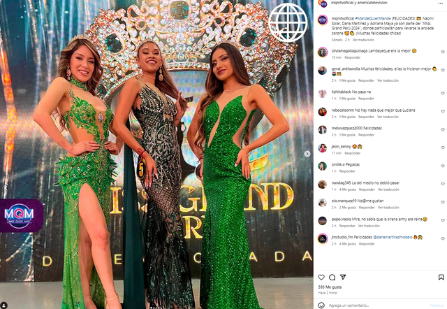  'Mande quien mande' compartió una fotografía de las tres finalistas del certamen. Foto: captura de pantalla/Instagram/Mande quien mande   