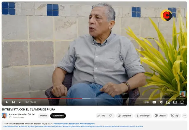 <em> Versión real del video de Antauro Humala. Foto: captura de YouTube</em>   