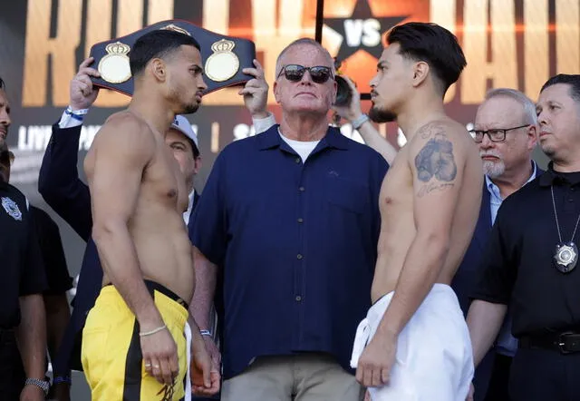 Así fue el careo entre ambos pugilistas. Foto: AFP   