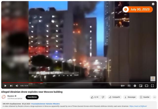 <em> La secuencia fue divulgada por Reuters en sus redes sociales. Foto: captura de YouTube</em>   