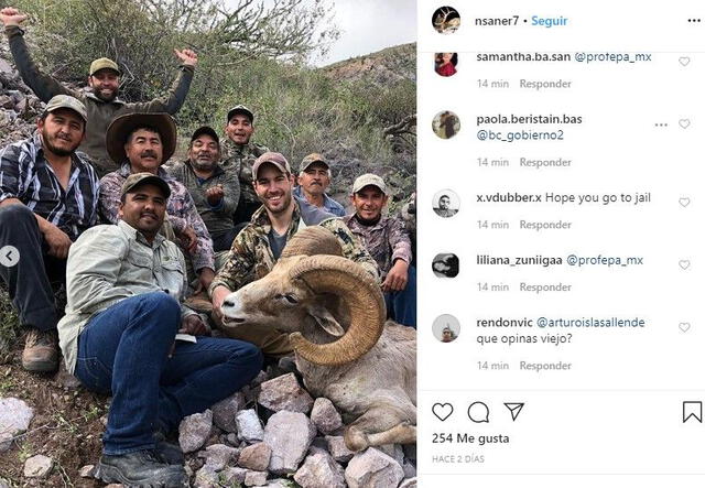 La comunidad del municipio de Tecate denunció el asesinato de un ejemplar de borrego cimarrón, especie en peligro de extinción, cazado por quien identificaron como el estadounidense Nick Saner.