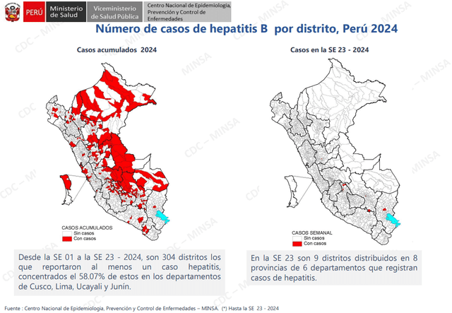 Ucayali registra 156 casos de Hepatitis B. Foto: CDC-Minsa    